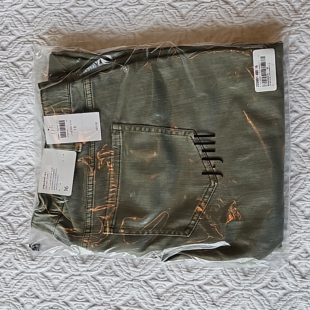 J.jill straight leg jeans - light moss stone - sz 16